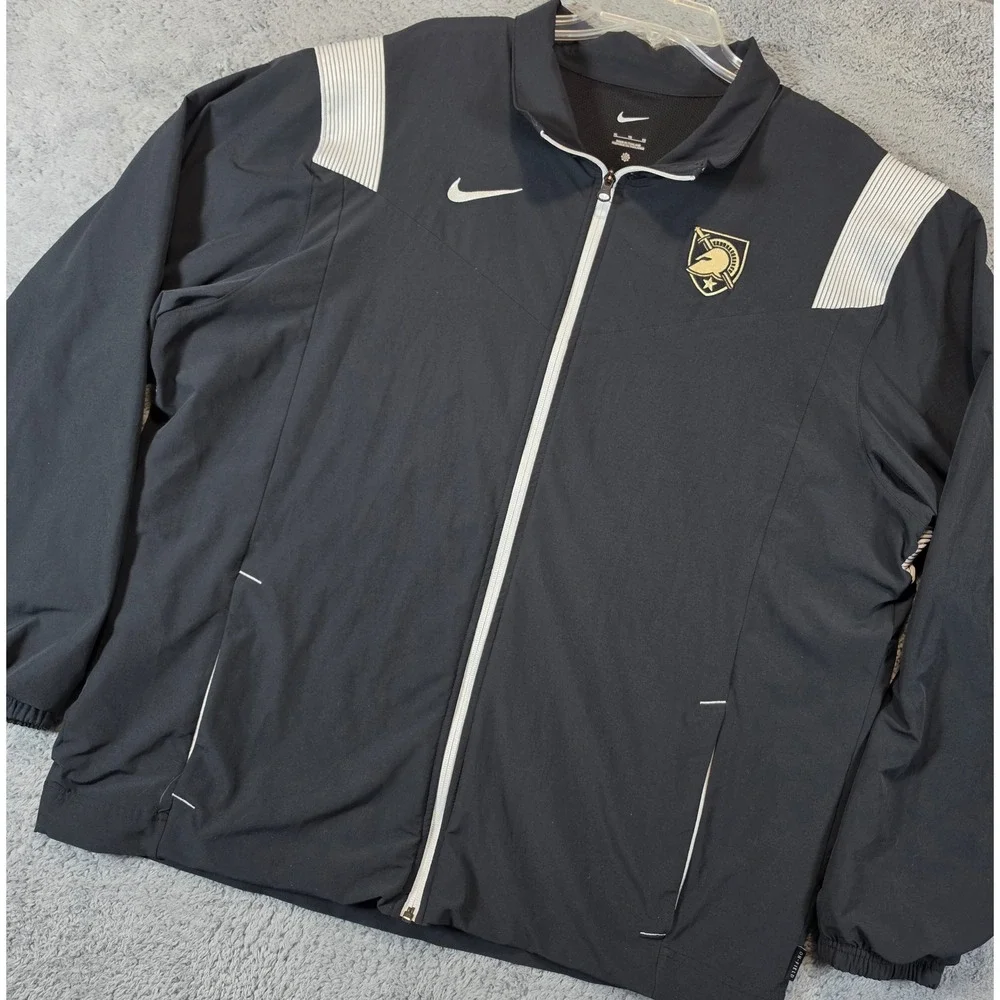 Nike Army Black Knights Jacket Mens XL Black West Point Repel Woven Full Zip